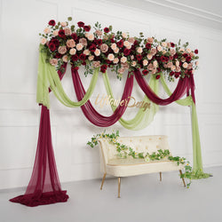 Uflower Artificial Rose Flower Row Wedding KT Backdrop Decor