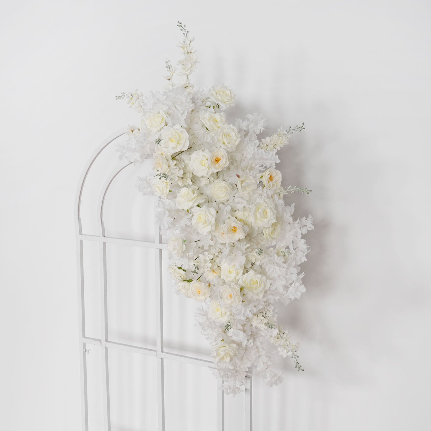 Uflower White Rose Wedding Background Arch KT Board Decoration Flower Arrangement