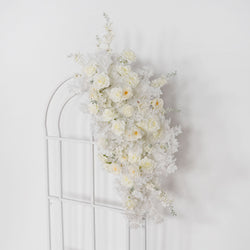 Uflower White Rose Wedding Background Arch KT Board Decoration Flower Arrangement