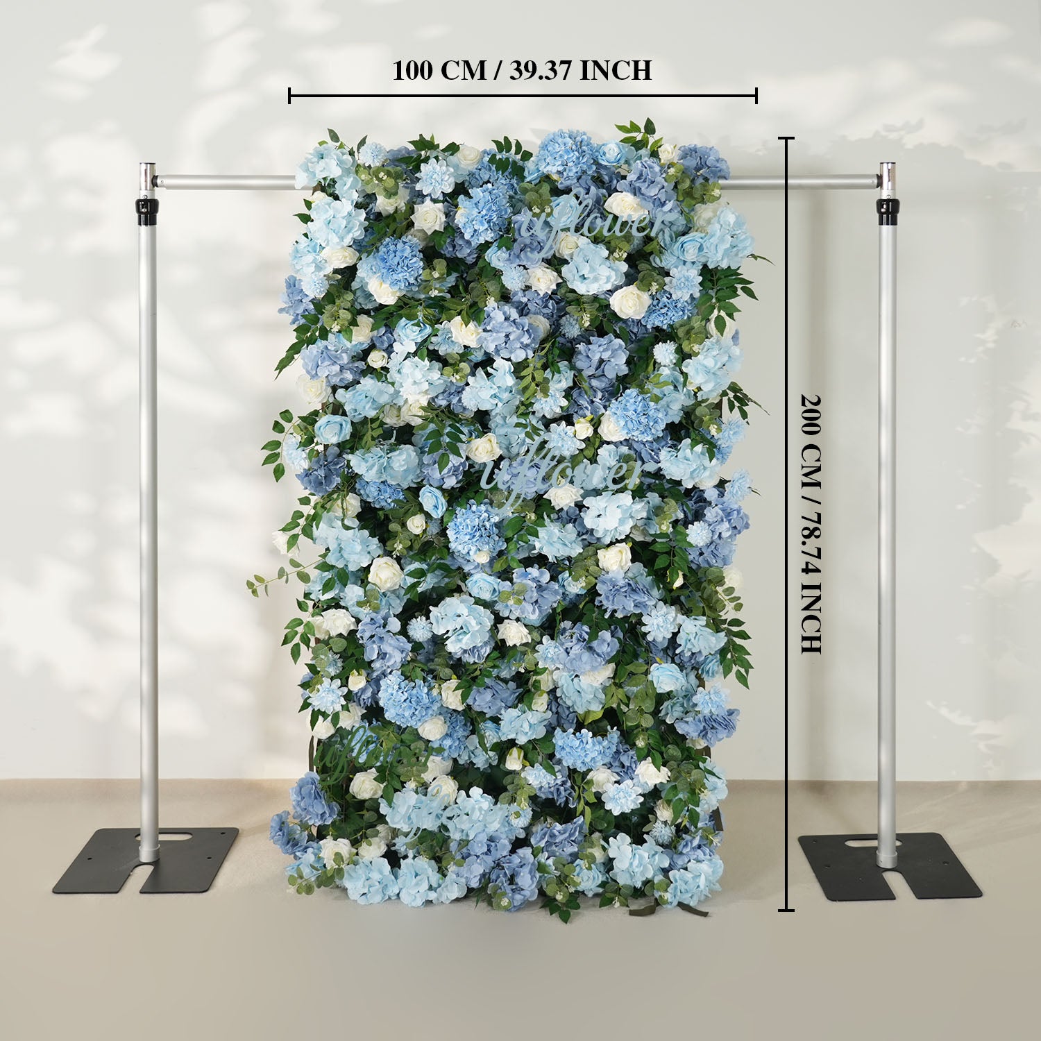 Uflower Blue White Flower Wall Floral Backdrop Wedding Party Proposal Decor