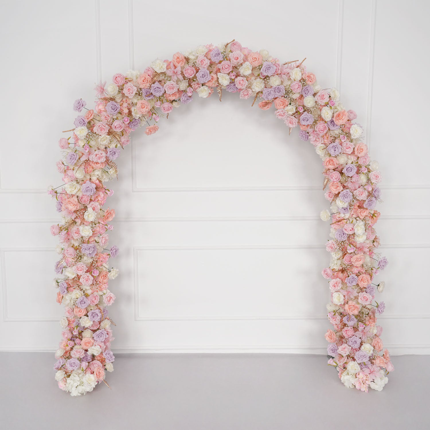 Uflower Purple Pink Rose Floral Door Arch Wedding Party Backdrop Decoration