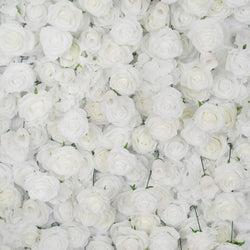 Uflower Artificial White Flower Wall Wedding Backdrop Decor