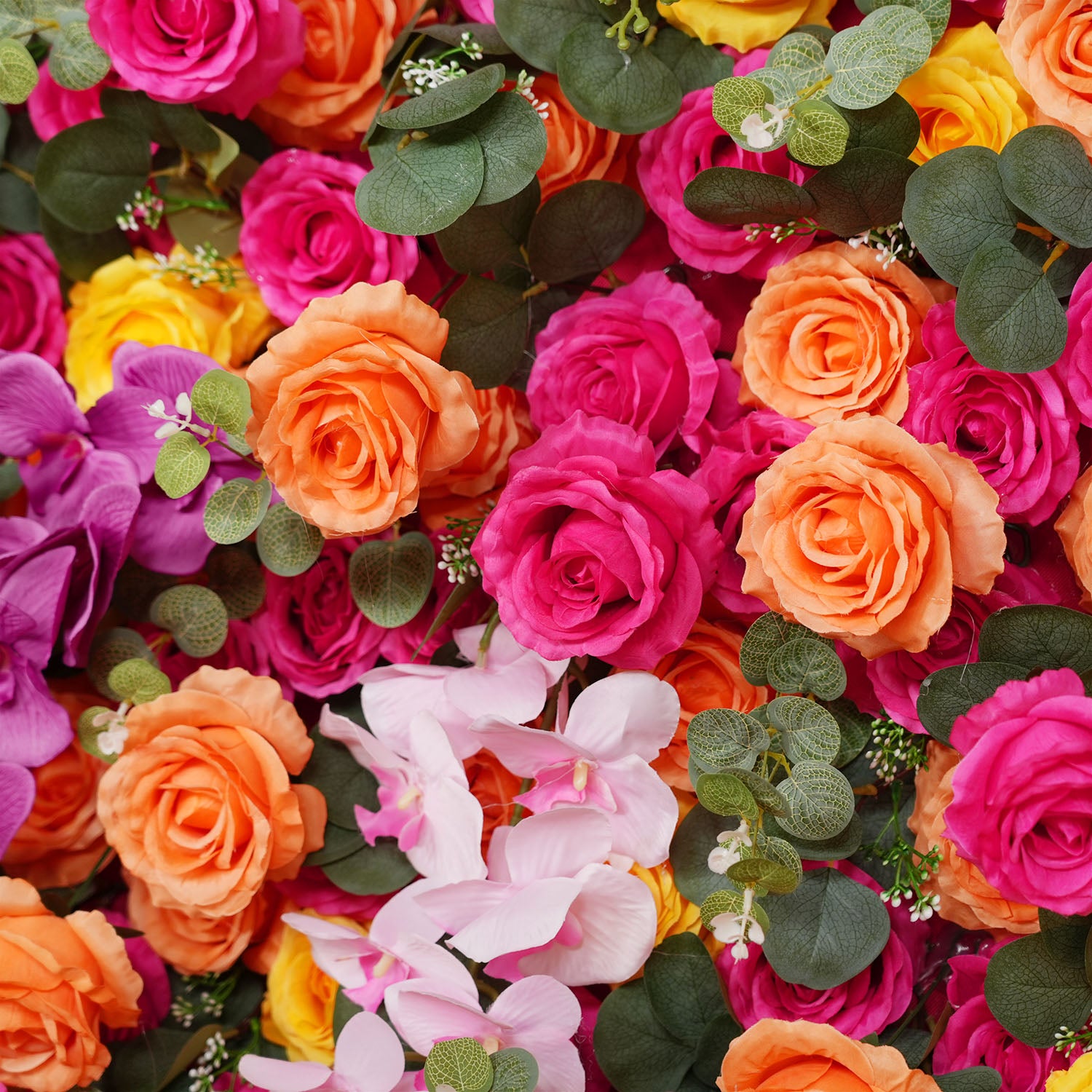 Artificial Mix Rose Butterfly Orchid 5D Wedding Flower Wall