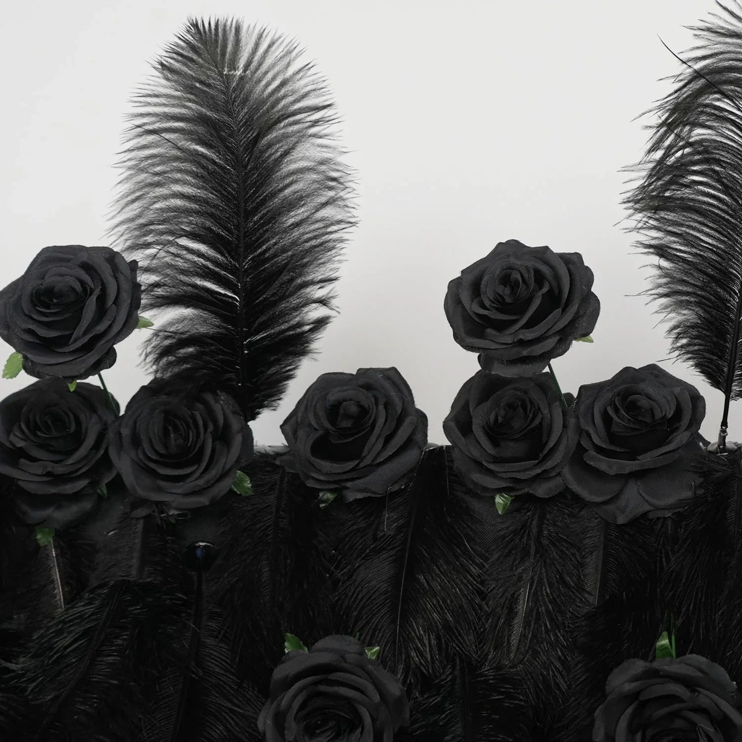 Uflower Artificial Black 5D Flower Wall Wedding Backdrop Decoration - Uflower