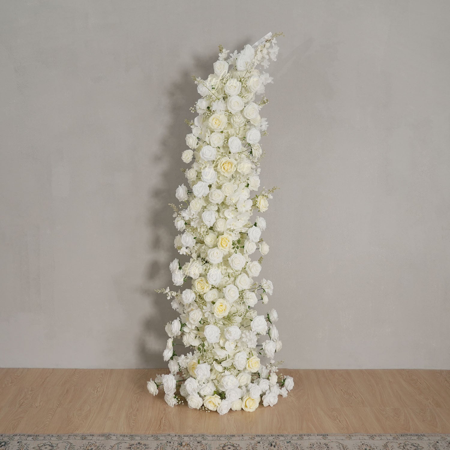 Uflower White Rose Horn Arch Floral Arrangement Wedding Backdrop Decor