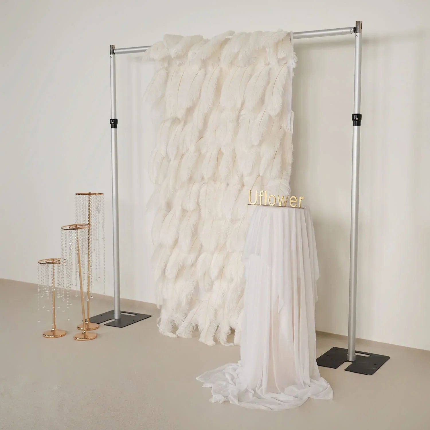 Uflower Artificial White 5D Flower Wall Wedding Backdrop Decoration - Uflower