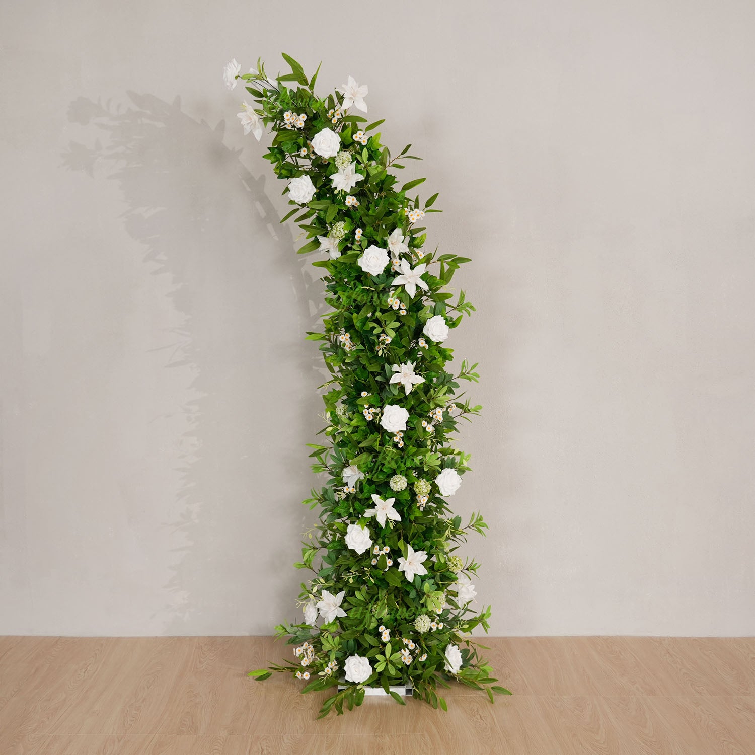 Uflower White Green Floral Arrangement Horn Arch Wedding Backdrop Props