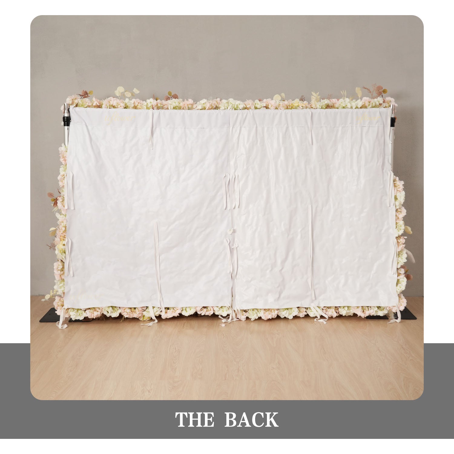 Uflower Flower Wall Champagne Khaki Floral Backdrop Wedding Party Proposal Decor