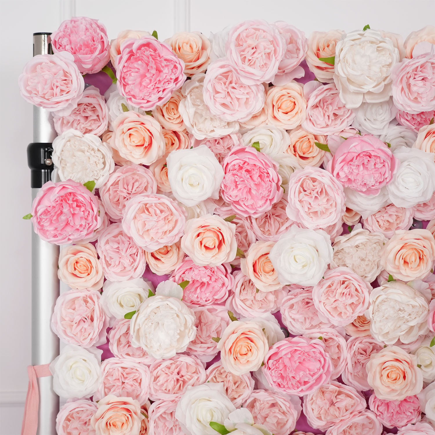 Uflower Artificial Pink Rose Wall Wedding Backdrop Decor