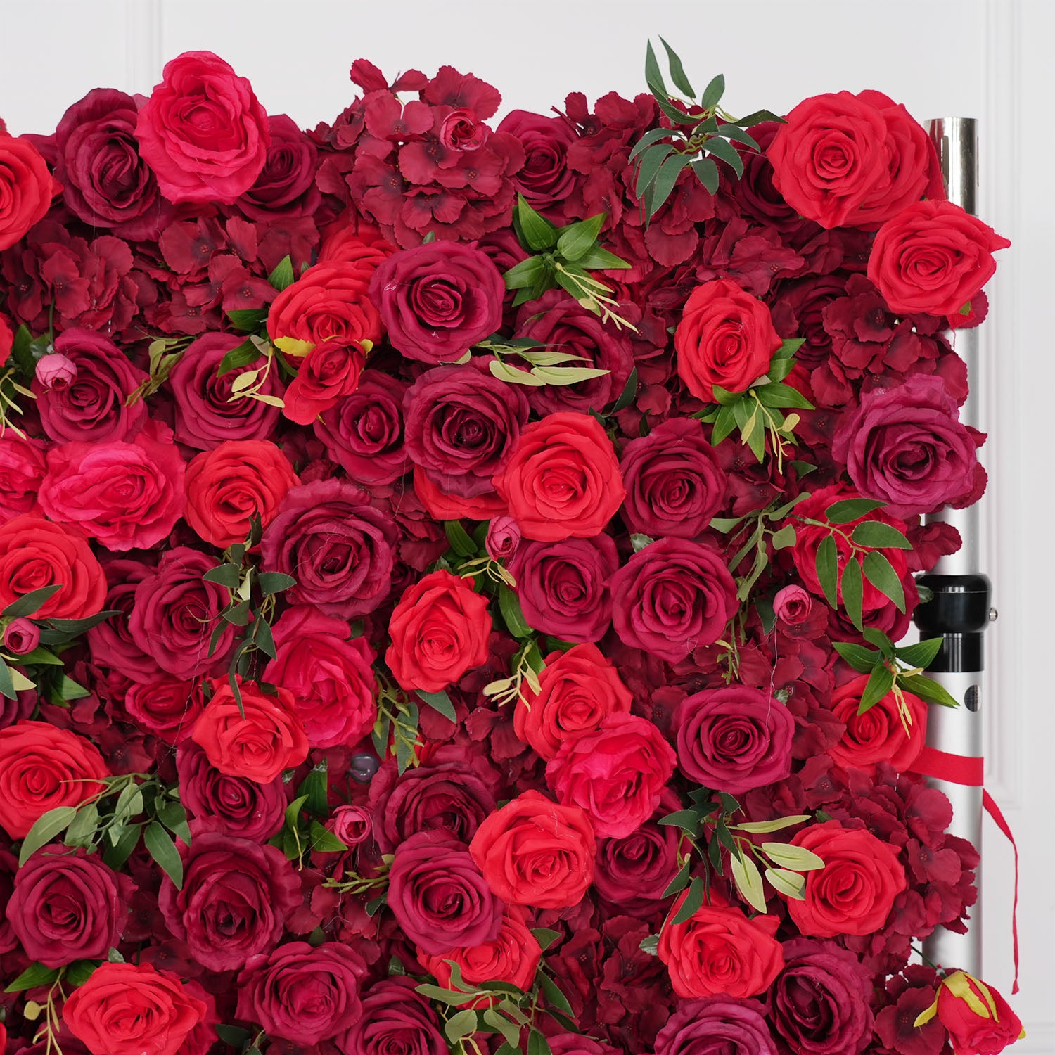 Uflower Artificial Red Rose Wall Wedding Backdrop Decor