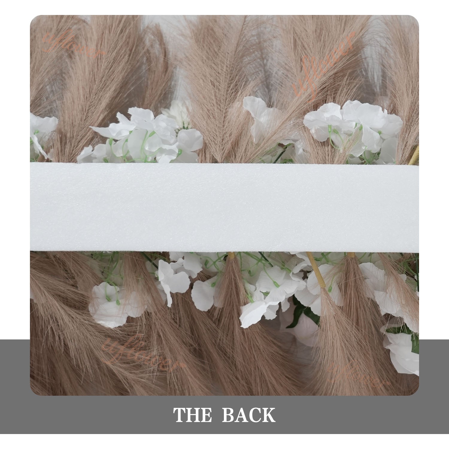 Uflower Pampas Grass Rose Wedding Floral Arrangement KT Backdrop Decor