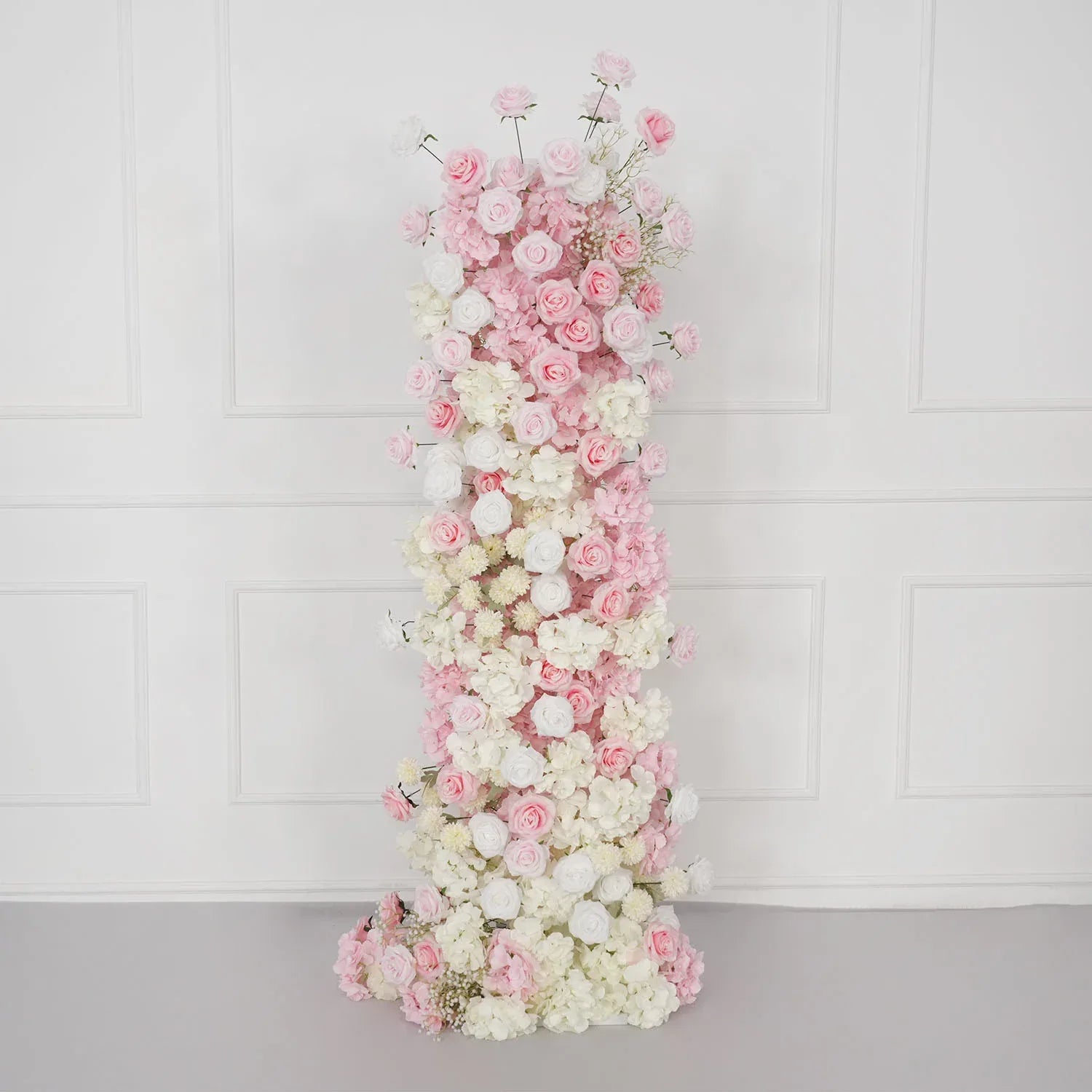 Uflower Artificial Pink White Wedding KT Backdrop Flower Row Decor - Uflower