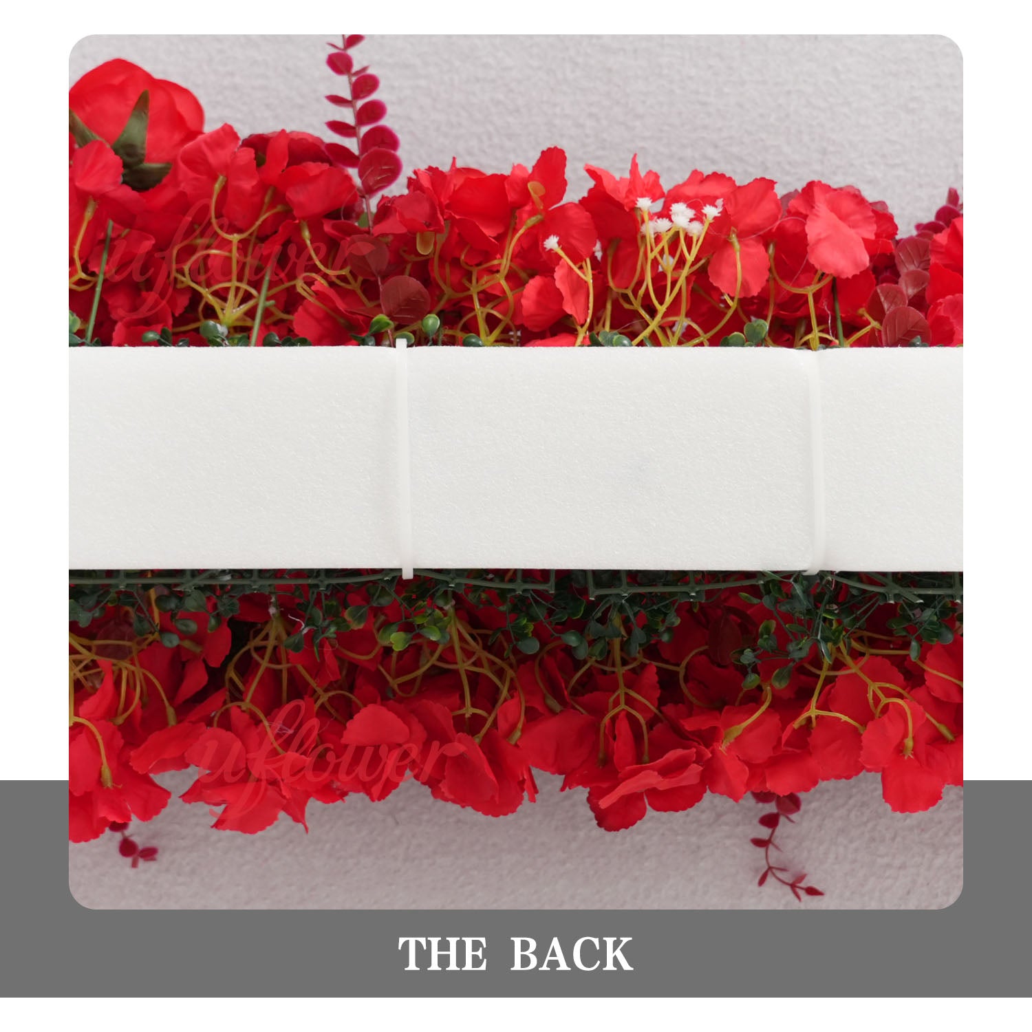 Uflower Artificial Red Rose Flower Row Wedding KT Backdrop Decor