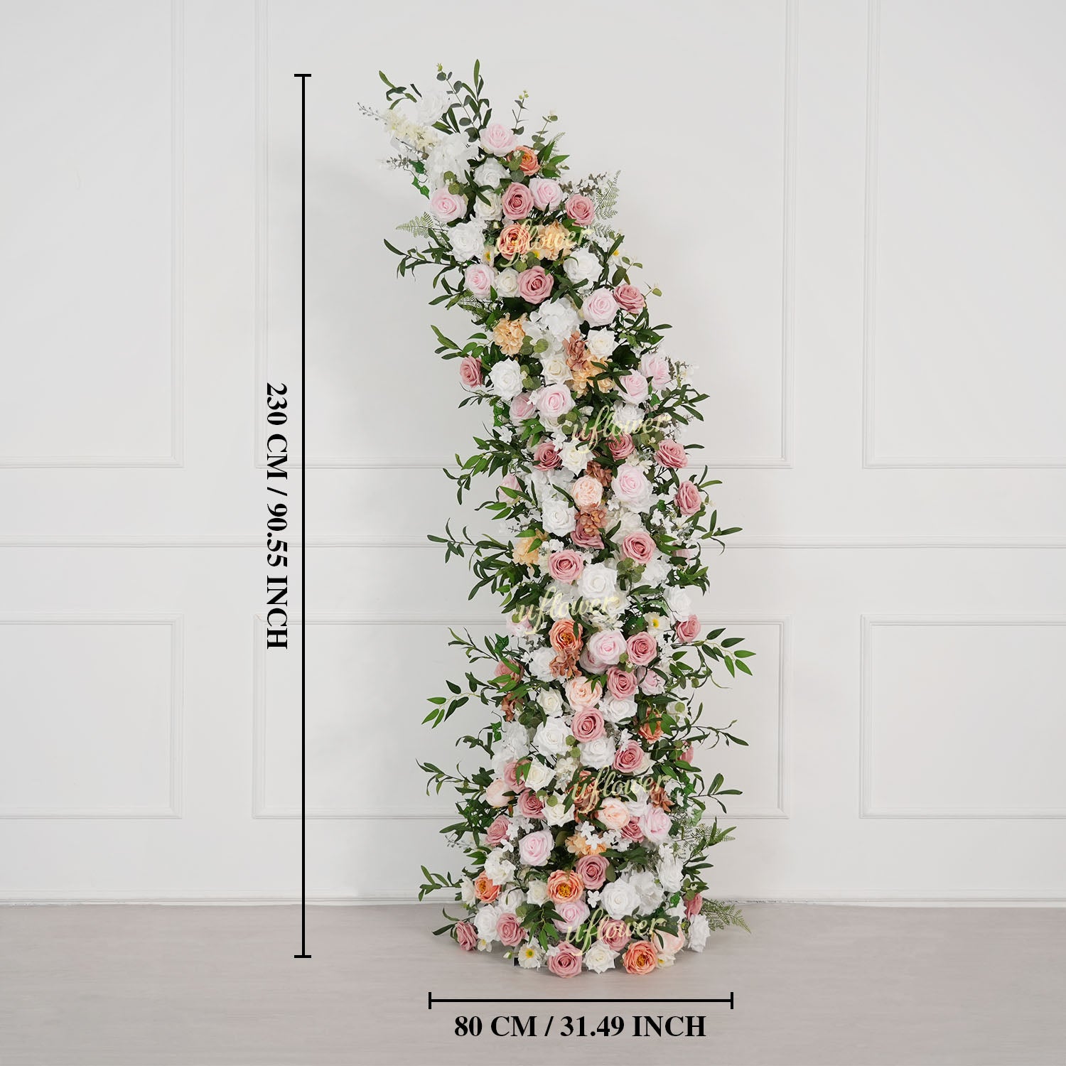 Uflower Blush Pink White Flower Horn Arch Wedding Party Birthday Backdrop Decor