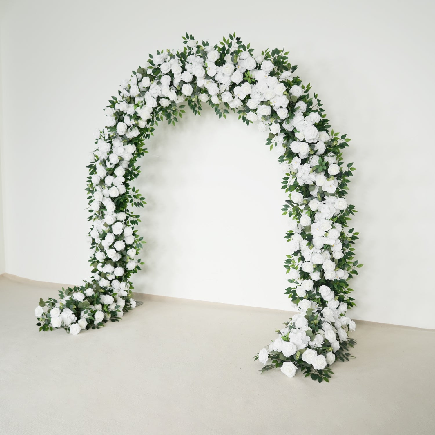 Uflower Green White Rose Willow Leaves Wedding Background Arch Decoration Flower Arrangement