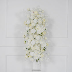 Uflower Artificial White Wedding KT Backdrop Flower Row Decor