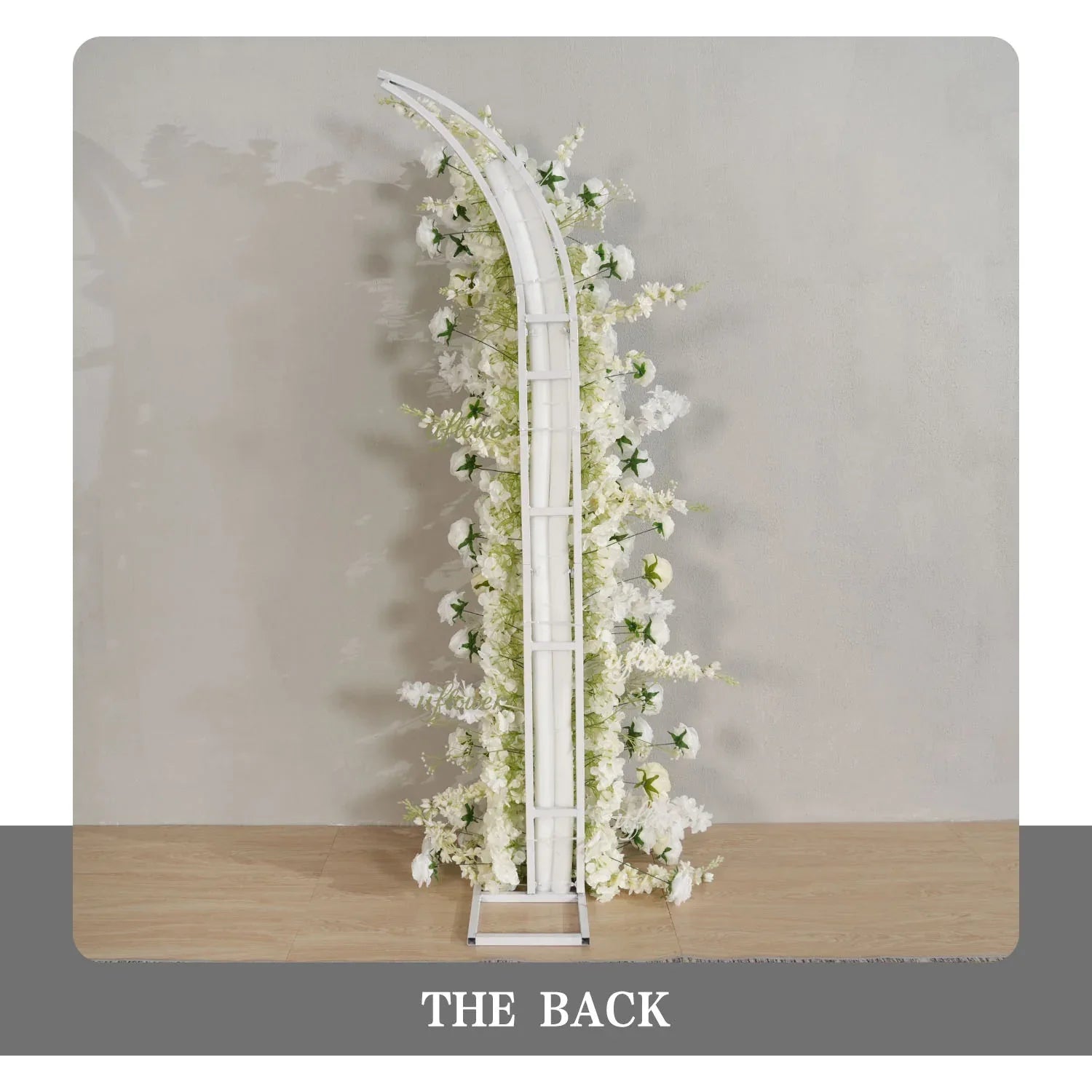 Uflower White Rose Floral Horn Arch Wedding Party Backdrop Decor MC80168-01 - Uflower