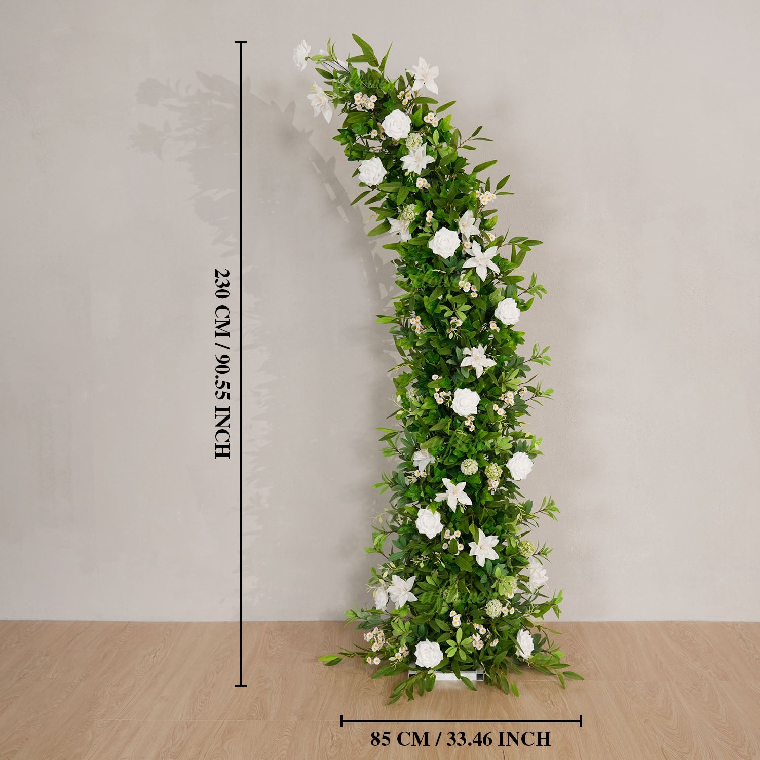 Uflower White Green Floral Arrangement Horn Arch Wedding Backdrop Props