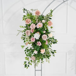 Uflower Champagne Pink Rose Green Leaf Hang Flower Floor Floral Wedding Party Event Props