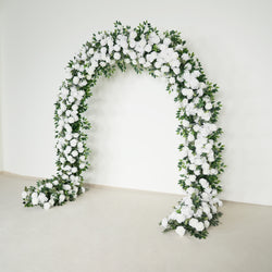 White Rose Banyan Leaf Door Arch Wedding Floral Arch