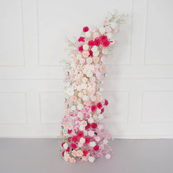Uflower Pink White Floral Horn Arch Wedding Party Backdrop Decor
