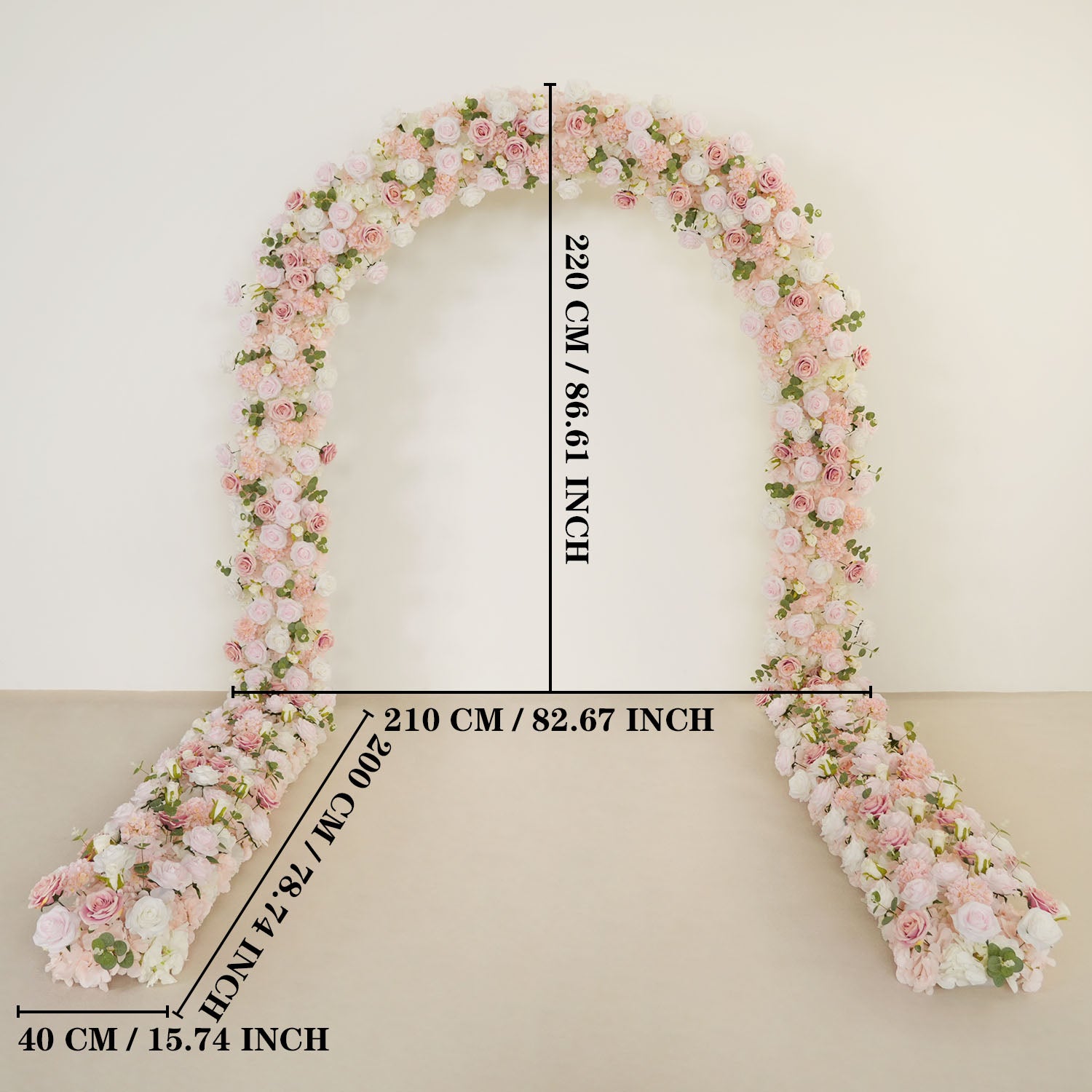 Uflower Pink Series Wedding Backdrop Arch Decor Floral Arrangement