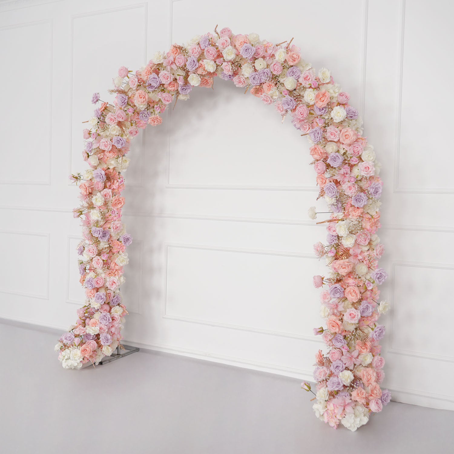 Uflower Purple Pink Rose Floral Door Arch Wedding Party Backdrop Decoration