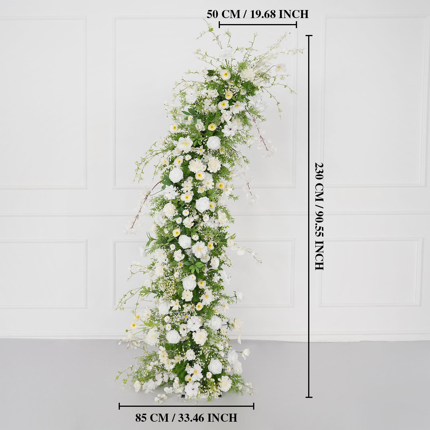 Uflower Green White Floral Horn Arch Wedding Party Backdrop Decor