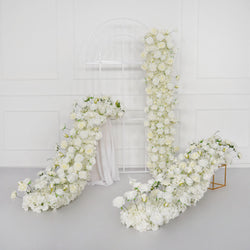 Uflower White Sofa Table Runner Floor Flower Arrangement