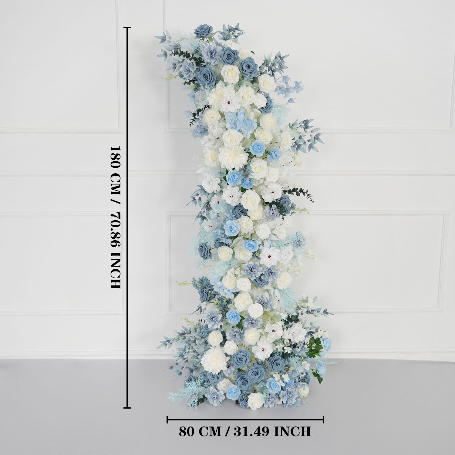 Uflower Horn Arch Blue White 5D Floral Arrangement Wedding Decor