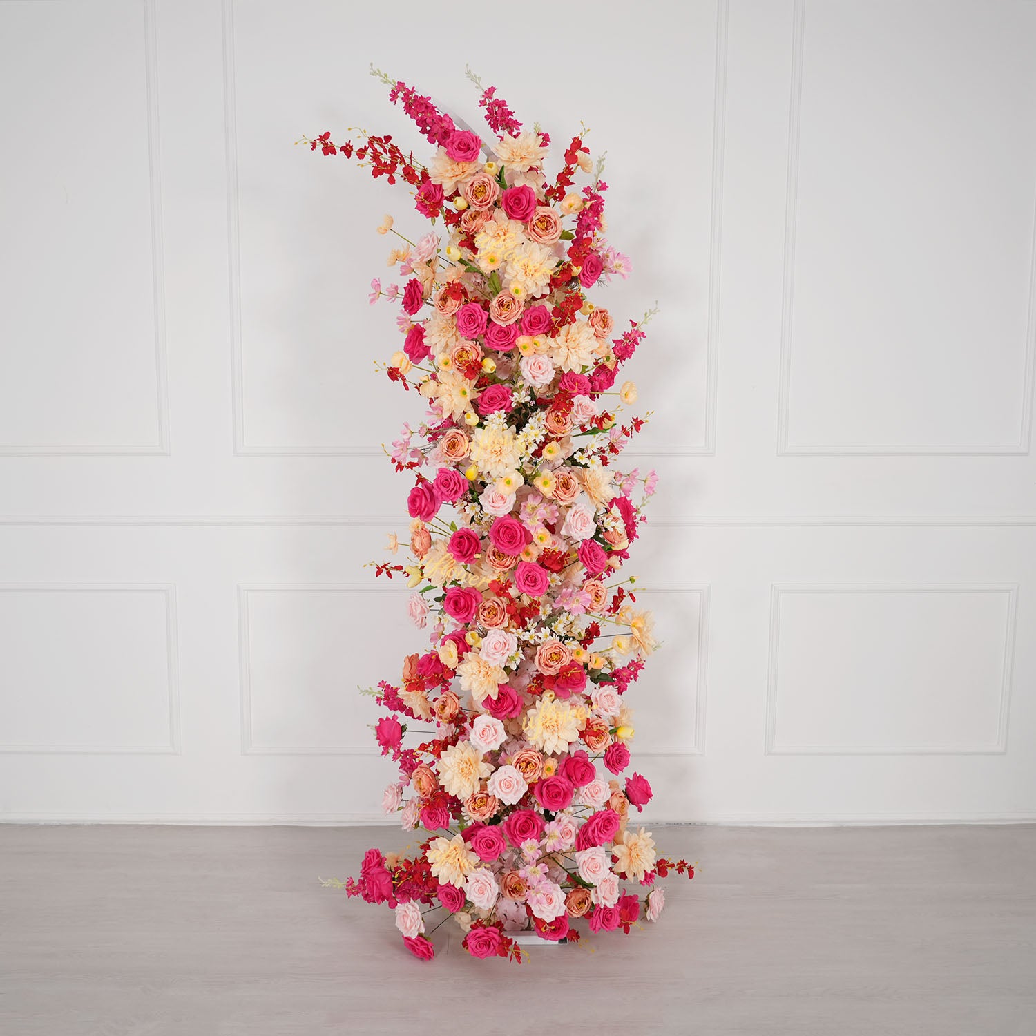 Uflower Champagne Pink Flower Horn Arch Wedding Party Birthday Backdrop Decor