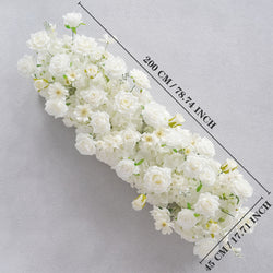 Uflower White Sofa Table Runner Floor Flower Arrangement Wedding KT Backdrop Decor