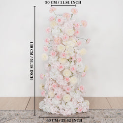 Uflower Pink Rose Orchid Pompoms Wedding Background Arch KT Board Decorative Flower