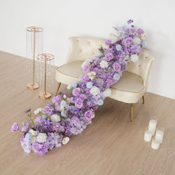 Uflower Purple Rose Floral Door Arch Wedding Party Backdrop Decoration