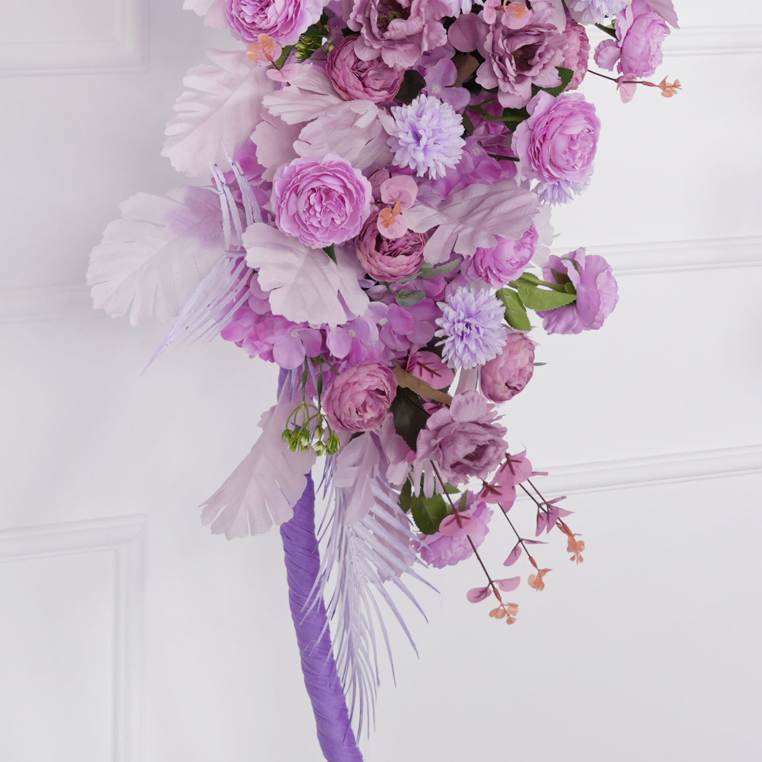 Artificial Purple Wedding KT Backdrop Flower Row Decor