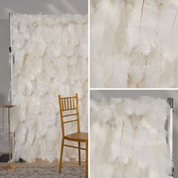 Uflower Artificial White 5D Flower Wall Wedding Backdrop Deco Birthday Party