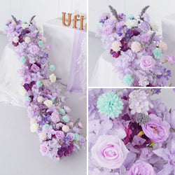 Uflower Purple Table Runner Arrangement Wedding Backdrop Wall Decor