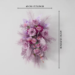 Uflower Purple Flower Arrangement Wedding Party Backdrop Floral Props