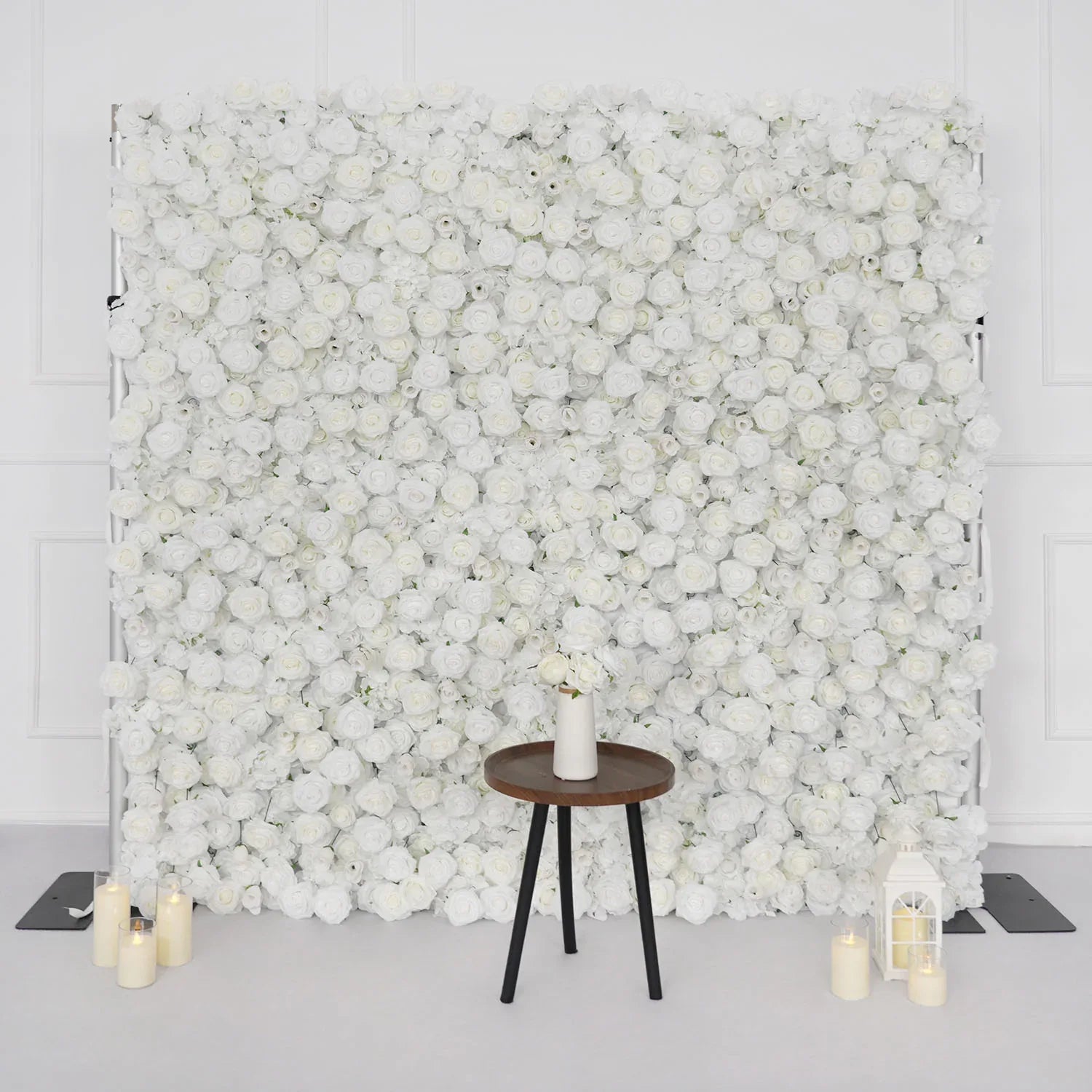 Uflower Artificial White Flower Wall Wedding Backdrop Decor - Uflower