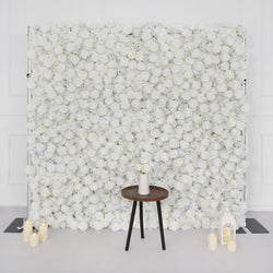 Uflower Artificial White Flower Wall Wedding Backdrop Decor