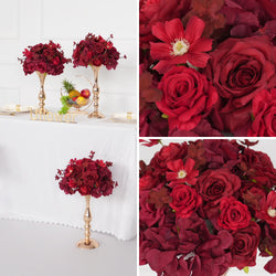 Uflower Red Table Centerpieces Floral Ball Wedding Decor Flower Arrangement