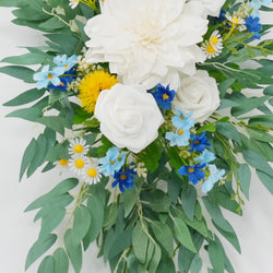 Uflower Rose Green White Flower Willow Leaf Wedding Welcome Flower Floral Decor
