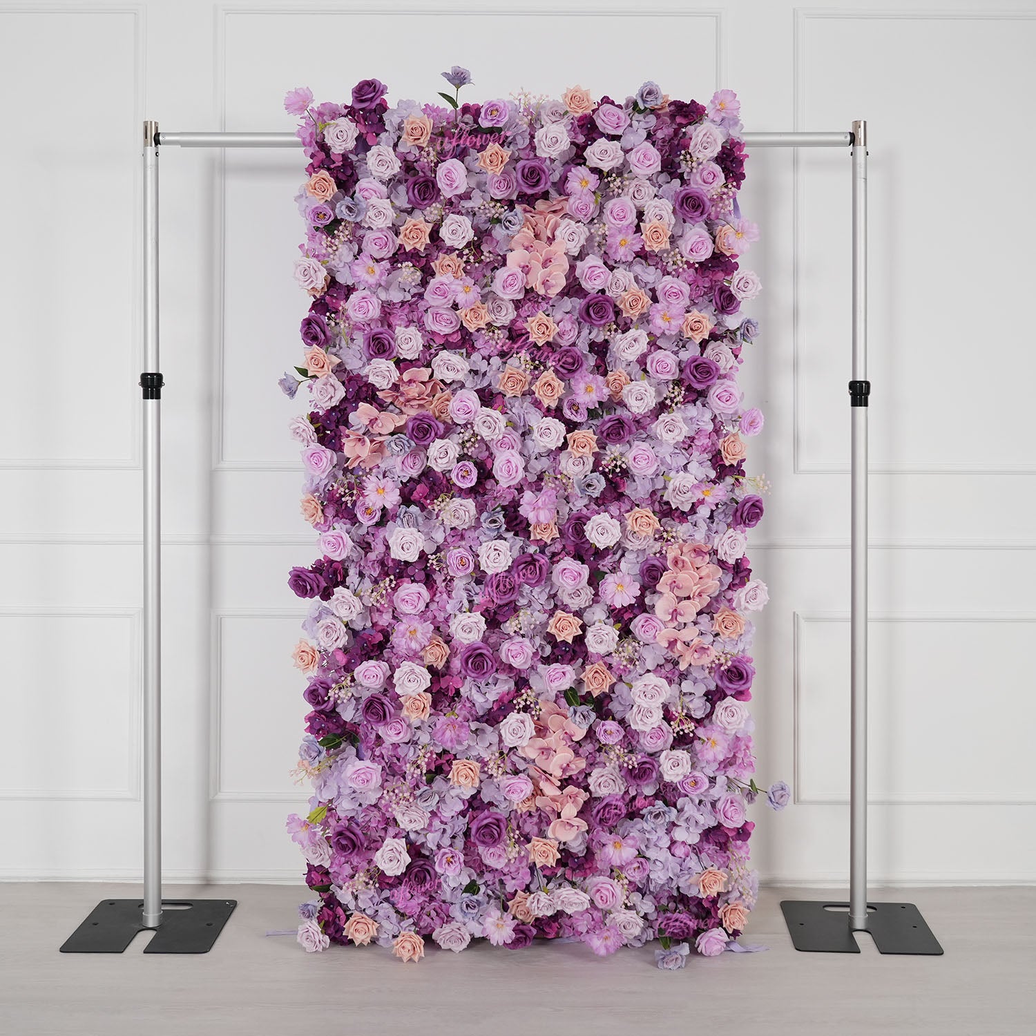 Uflower Purple Rose Flower Wall Backdrop Wedding Party Decoration