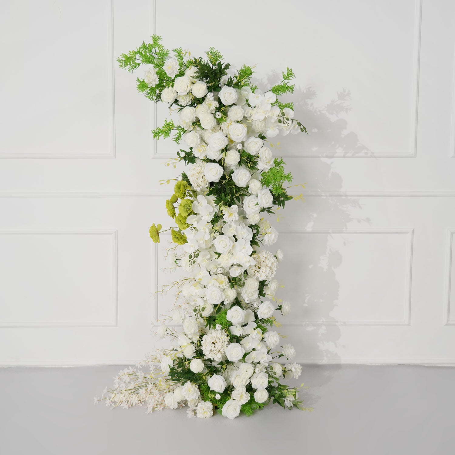 Uflower White Floral Greenery Horn Arch Wedding Party Backdrop Decor