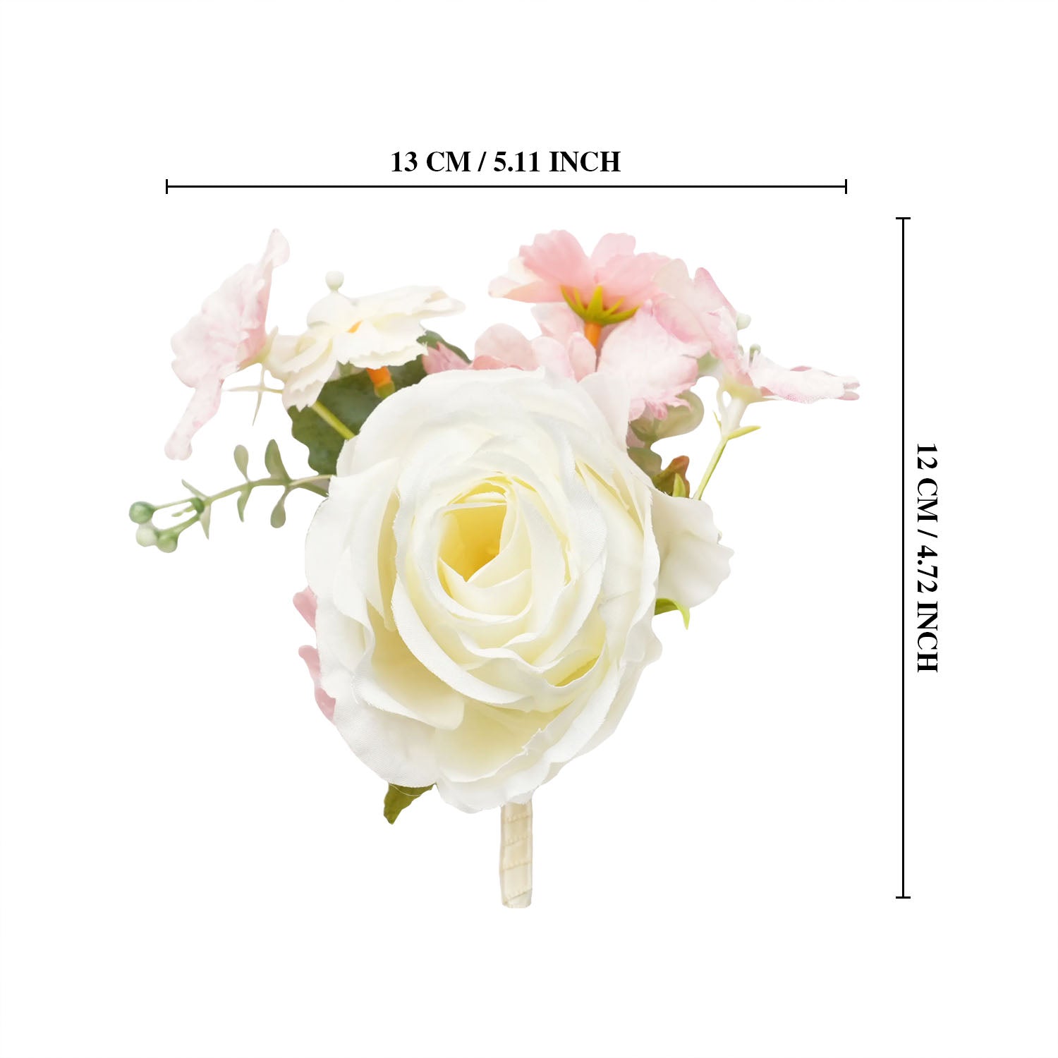 Uflower Pink White Series Bride Bouquet Wrist Corsage Groom Boutonniere Wedding Event Supplies