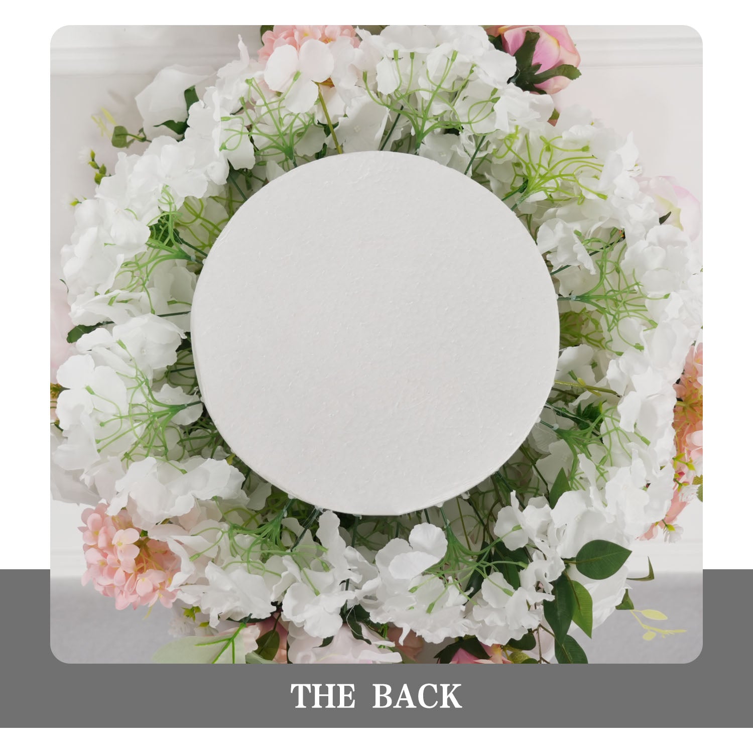 Uflower Pink White Rose Green Leaf Table Centerpieces Floral Ball Wedding Decoration
