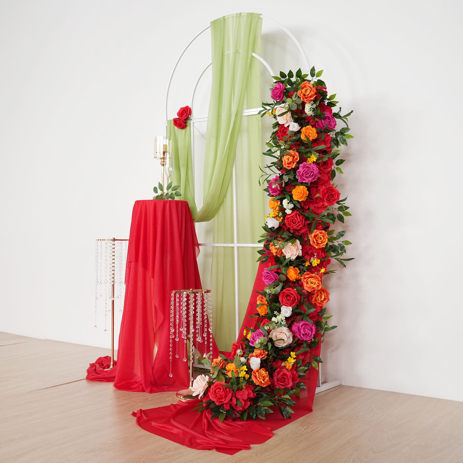 Uflower Colored Sofa Table Runner Floor Flower Arrangement