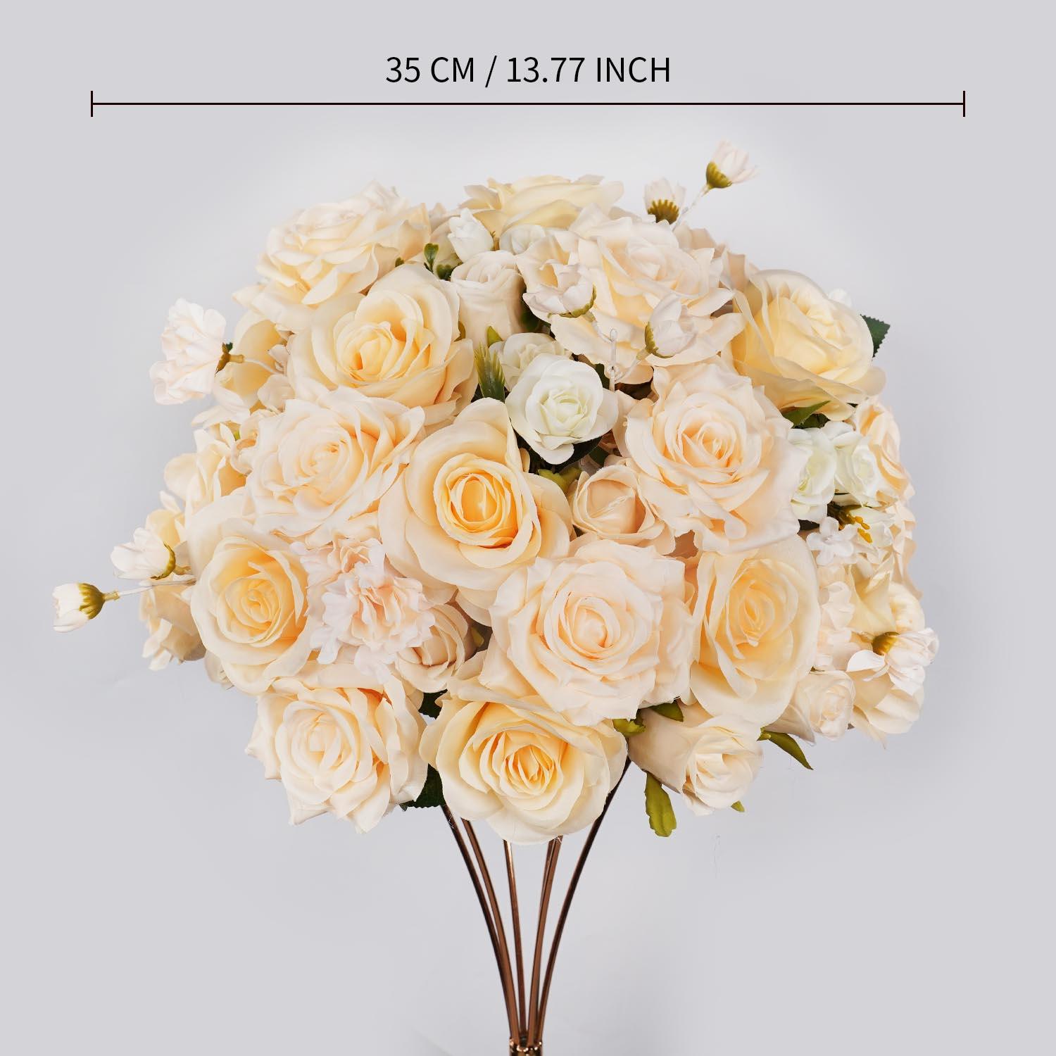 Artificial 35CM Champagne Rose Flower Ball 10 picture