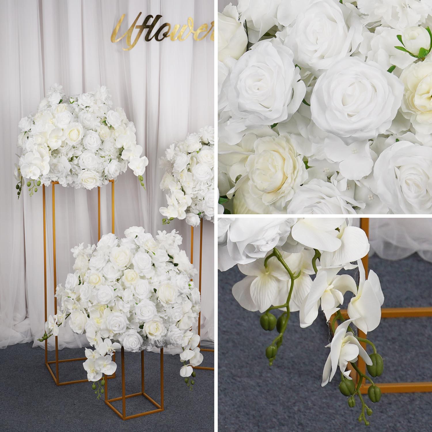 Artificial 50CM White Butterfly Orchid Rose Hydrangea Luxury Flower Ball 9 picture