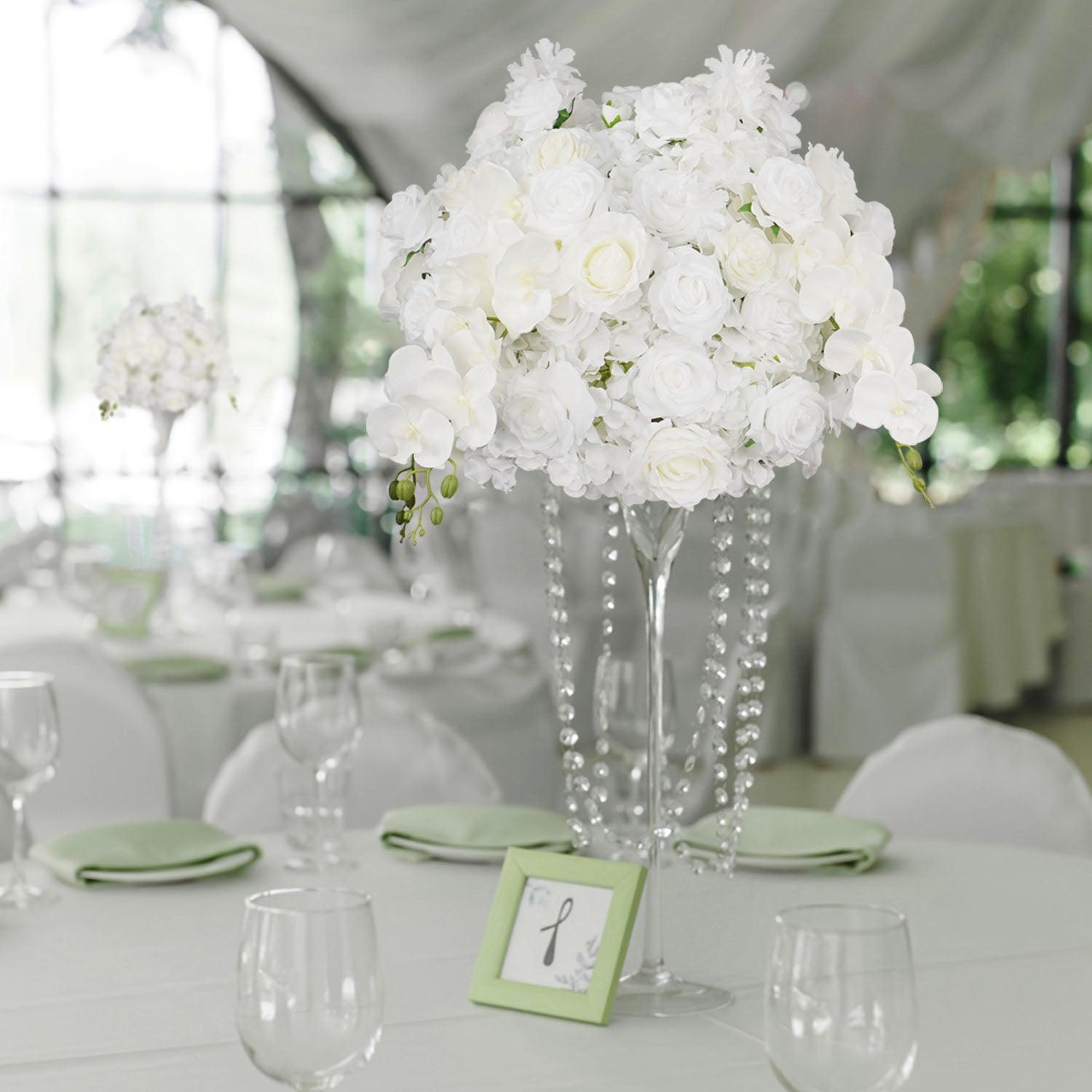 Artificial 50CM White Butterfly Orchid Rose Hydrangea Luxury Flower Ball  Main picture